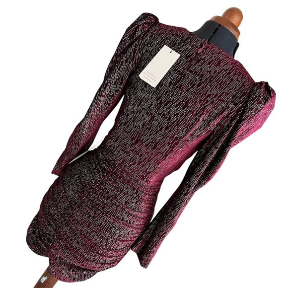 Lavish Alice Sparkly Maroon Cocktail Mini Dress Sz. 2 - Picture 4 of 13